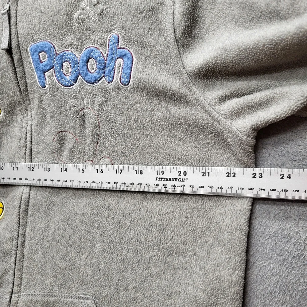 Disney Girls Jacket 4T Gray Embroidered‎ Graphic Fleece Winnie Pooh Activewear